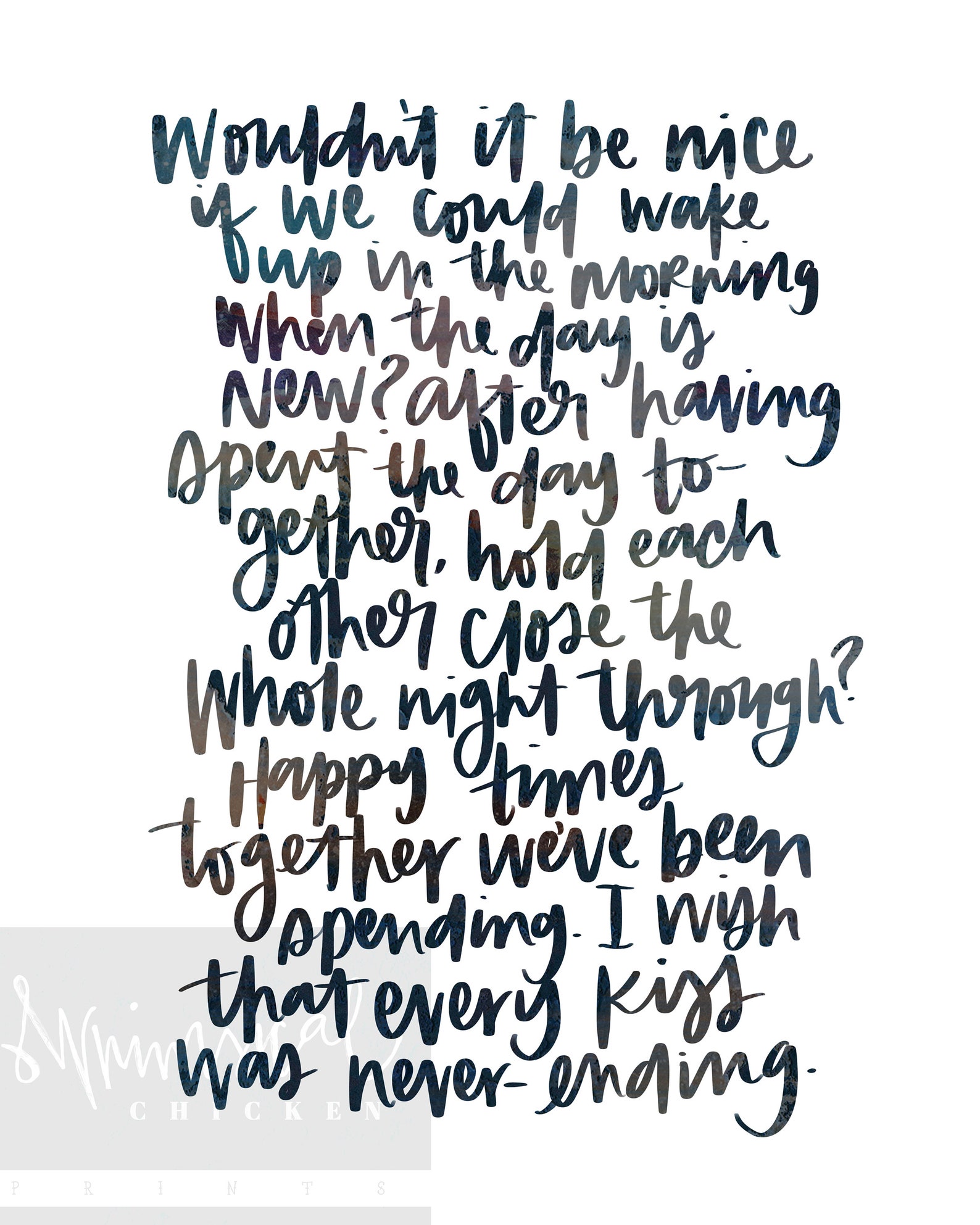 Wouldn't It Be Nice Full Verse Lyrics Beach Boys Etsy