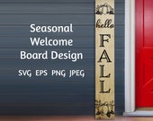 Hello Fall Welcome Sign Digital Download, DIY Home Decor, Fall Decor,Reversible Welcome,Front Porch Decor,Rustic Wooden Porch Sign, SVG