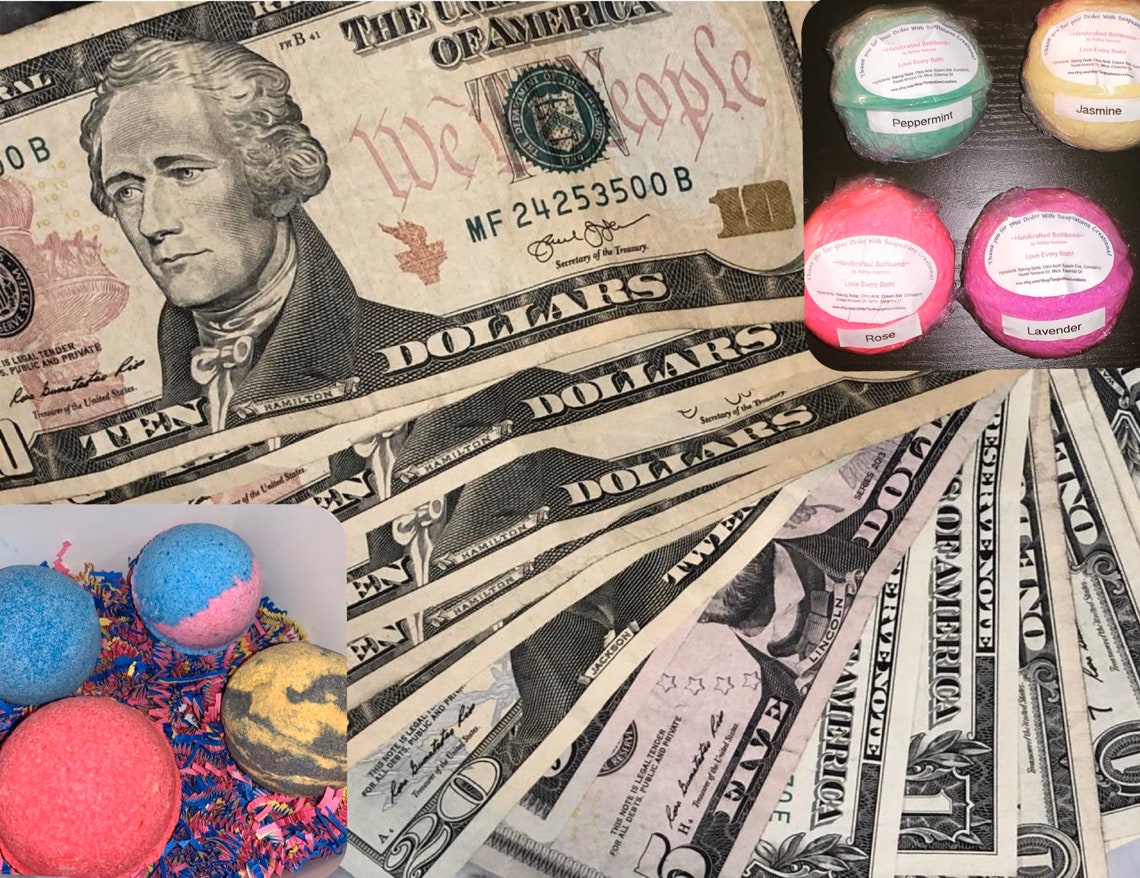 Money Surprise Bath Bomb Gift Bathbomb Bath Bomb surprise Etsy