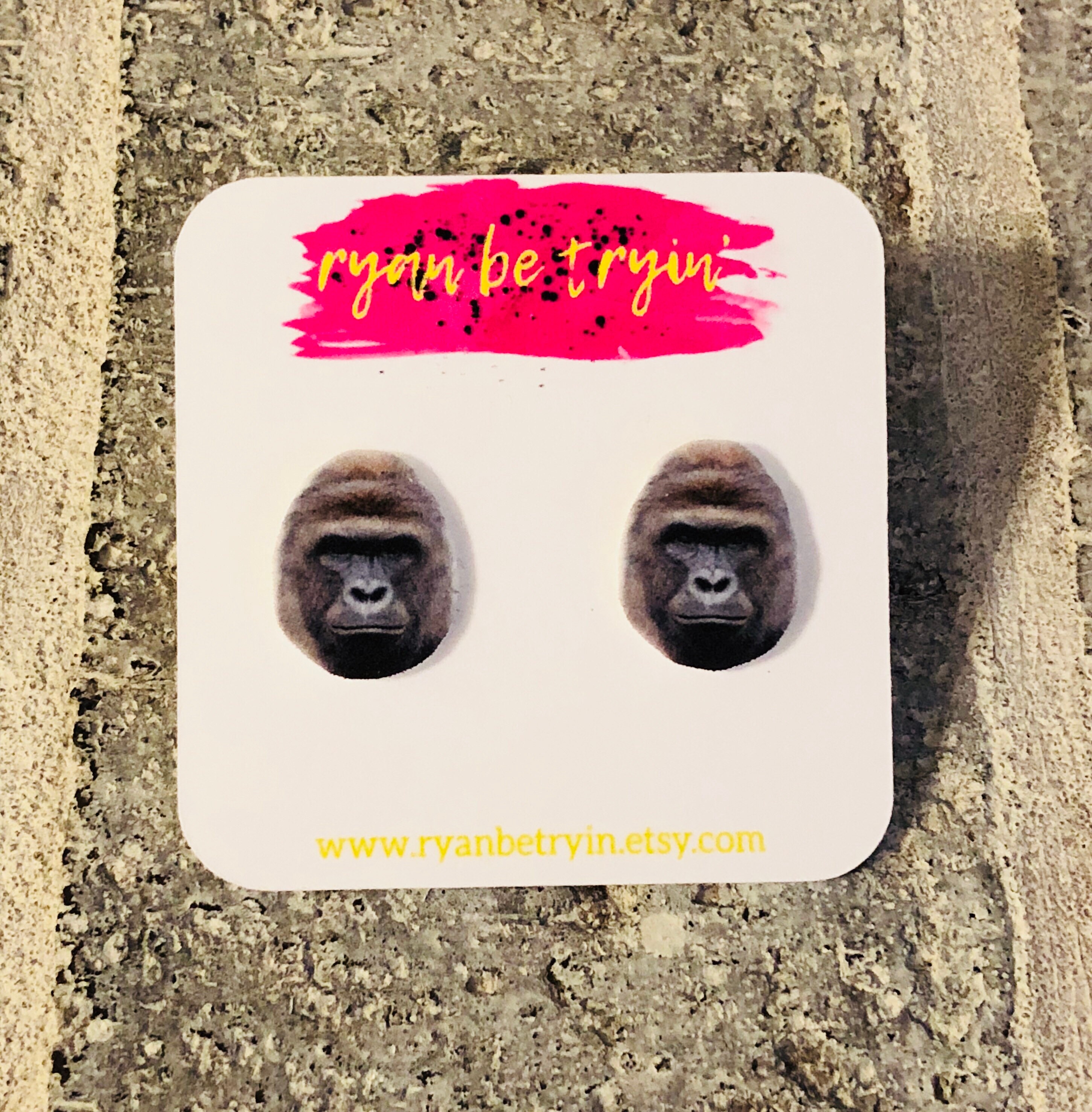 Harambe Earrings Funny Earrings Meme Earrings Funny Etsy