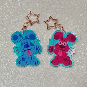 Rainbow Blue's Clues Blue and Magenta Keychain