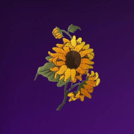 Sunflower patch Embroidered on thread 10 or 15 cm approximately