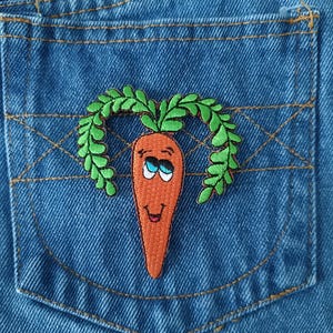 Funny Carrot Cartoon Cool Badge Patch Iron On Patches for Jackets Jeans Caps T-Shirt DIY Unique Gift