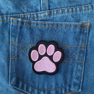 Katze Pfote Hund Pfote Tier Cartoon Cool Badge Patch Aufnäher zum Aufbügeln für Jacken Jeans Mützen T-Shirt DIY Einzigartiges Geschenk