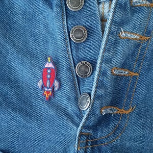 Mini Small Rocket Patch - Star Patch - Iron On Patches - Patches for Jackets, Jeans , Cap - Cool Badge Size 2.3 cm (W) x 4.5 cm (H)