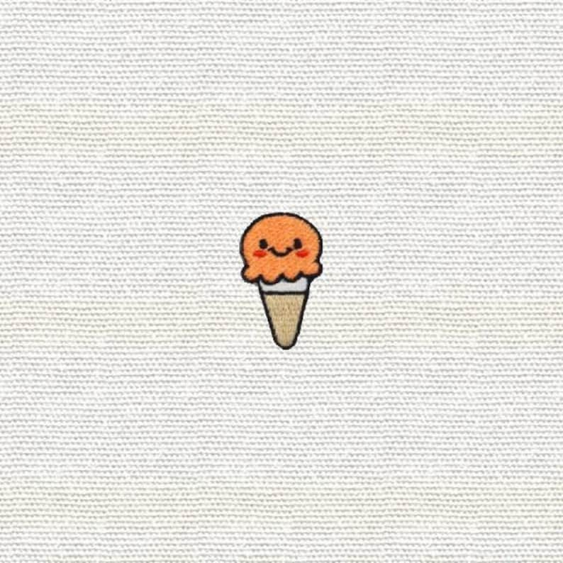 Jeans Mini Small Orange Ice Cream Patch Iron On Patches W H x 3.2cm Sweet Patch Cool Badge Size 1.9 cm Patches for Jacket Cap
