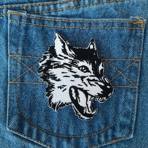 Wilder Wolf Tier Cartoon Cooler Badge Patch Aufnäher für Jacken Jeans Mützen T-Shirt DIY Einzigartiges Geschenk