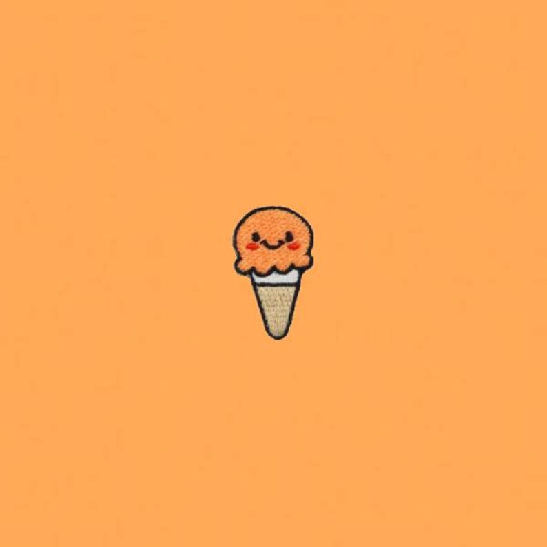 Jeans Mini Small Orange Ice Cream Patch Iron On Patches W H x 3.2cm Sweet Patch Cool Badge Size 1.9 cm Patches for Jacket Cap