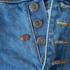 Mini Small Hedgehog Patch - Animal Patch - Iron On Patches - Patches for Jackets, Jeans , Cap - Cool Badge Size 2 cm (W) x 1.5 cm (H)