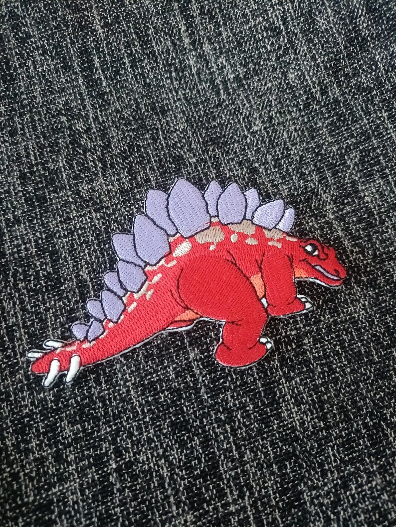 Stegosaurus Dinosaur Animal Cartoon Cool Badge Patch Iron on Patches ...
