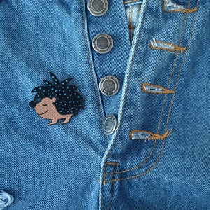 Mini Small Hedgehog Patch - Animal Patch - Iron On Patches - Patches for Jackets, Jeans , Cap - Cool Badge Size 4.5 cm (W) x 4.4 cm (H)
