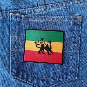 Rasta Flag With Lion Patch Cool Badge Patch Iron On Patches for Jackets Jeans Caps T-Shirt DIY Unique Gift
