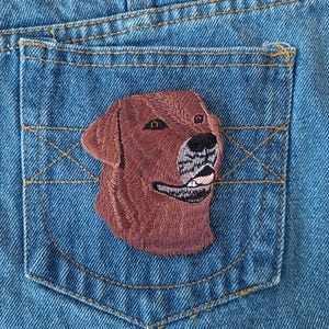 Labrador Retriever Tier Cartoon Cooles Abzeichen Patch Aufnäher für Jacken Jeans Mützen T-Shirt DIY Einzigartiges Geschenk