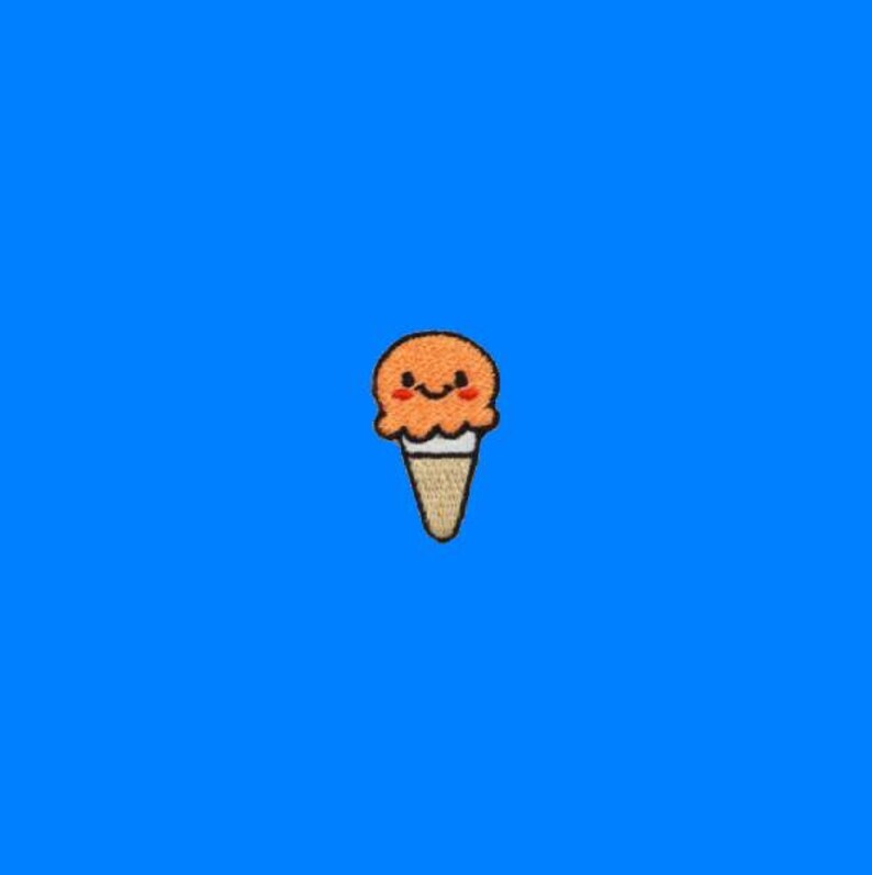 Jeans Mini Small Orange Ice Cream Patch Iron On Patches W H x 3.2cm Sweet Patch Cool Badge Size 1.9 cm Patches for Jacket Cap
