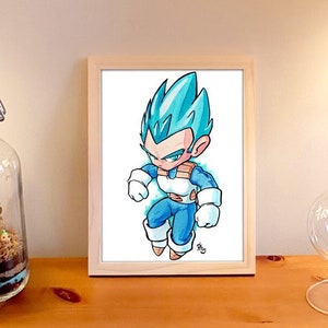 Printed illustration Blue Warrior for interior decoration image 1