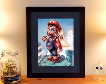 Printed illustration of Mario character video games for interior design