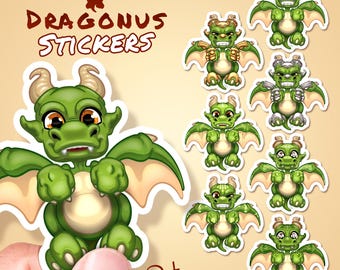 Autocollant dragon vert mignon pour téléphone tablette voiture moto ordinateur meuble