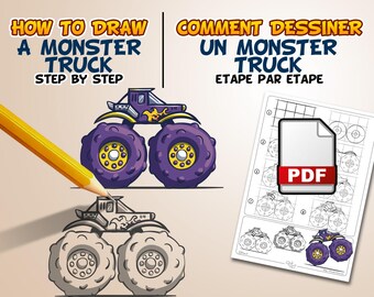 Comment dessiner un monster truck étape par étape (PDF)