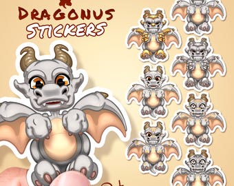 Autocollant dragon blanc mignon pour téléphone tablette voiture moto ordinateur meuble