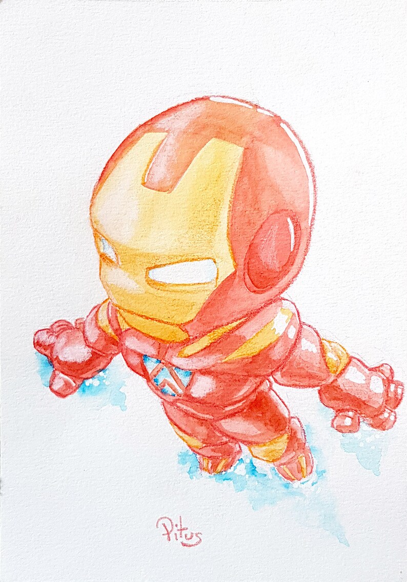 Mini IronMan drawing A5 size image 2