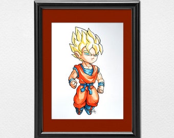 Goku super warrior drawing A4 format