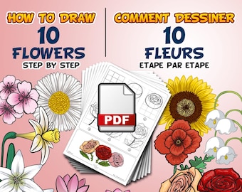Comment dessiner 10 fleurs étape par étape (PDF)