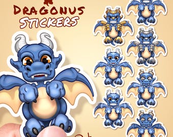 Autocollant dragon bleu clair mignon pour téléphone tablette voiture moto ordinateur meuble