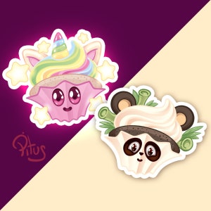 Autocollants cupcake licorne et panda mignons pour téléphone tablette ordinateur meuble