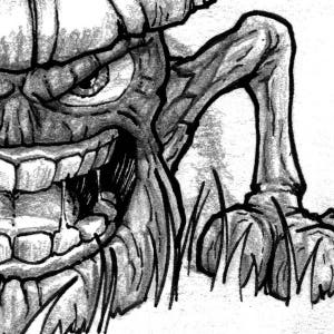 Evil Mushroom original pencil and inked drawing image 4