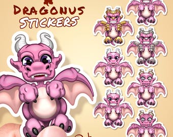 Autocollant dragon rose mignon pour téléphone tablette voiture moto ordinateur meuble