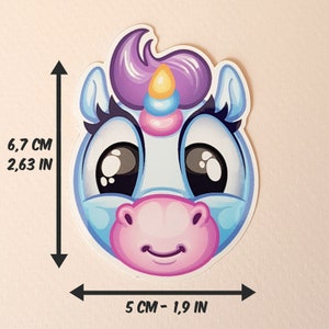 Sticker unicorn smiley emoji for phone tablet car motorcycle computer furniture image 4