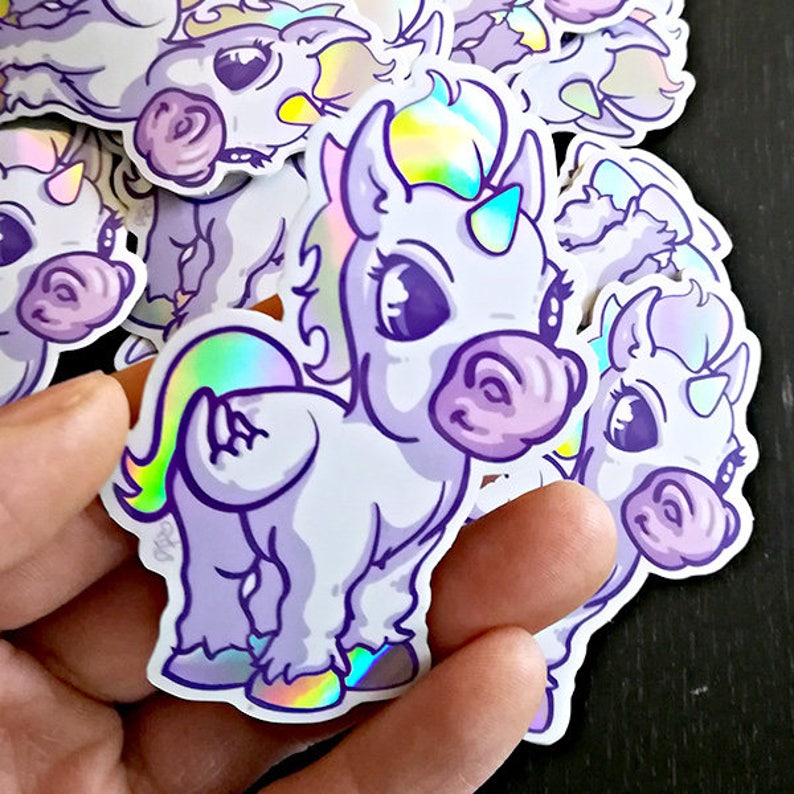 Holographic Unicorn Sticker for Phone Tablet Furniture Etsy
