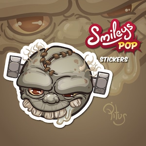 Autocollant zombie smiley baveux pour décorer téléphone tablette voiture moto ordinateur meuble
