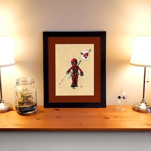 Illustrazione stampata del supereroe per la decorazione d'interni