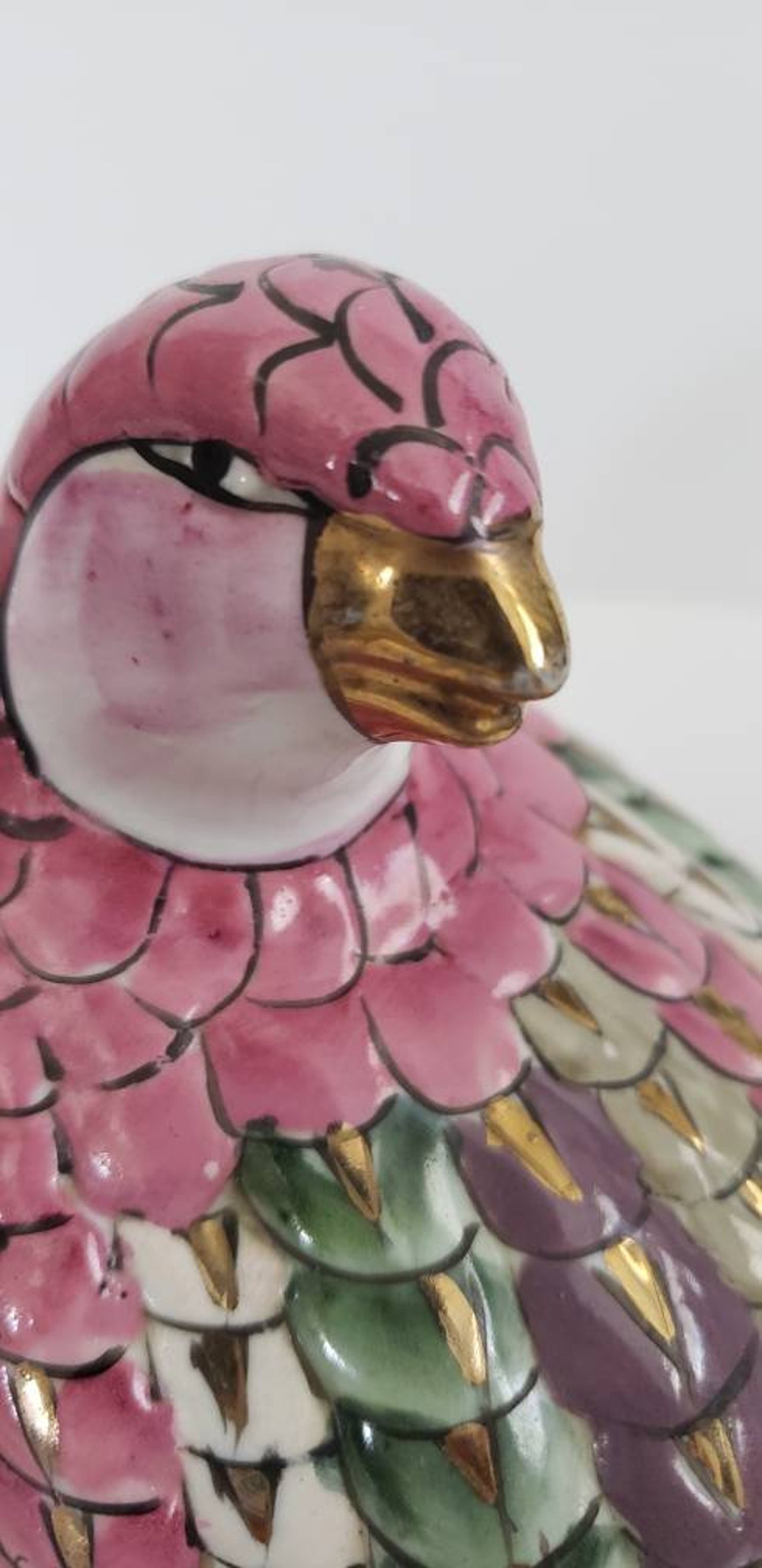 Vintage Pair of Ceramic Quails Handpainted Quail Figures Etsy