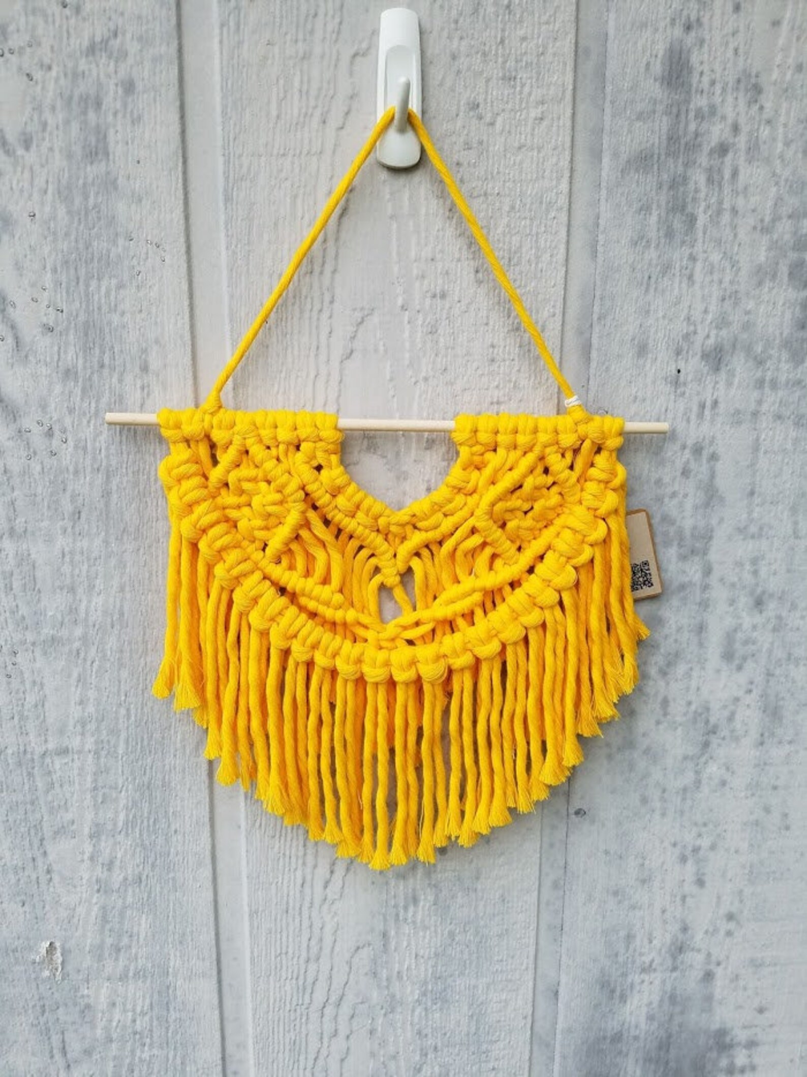 Yellow Macrame Wall Hangingyellow Mini Macrameunique Etsy