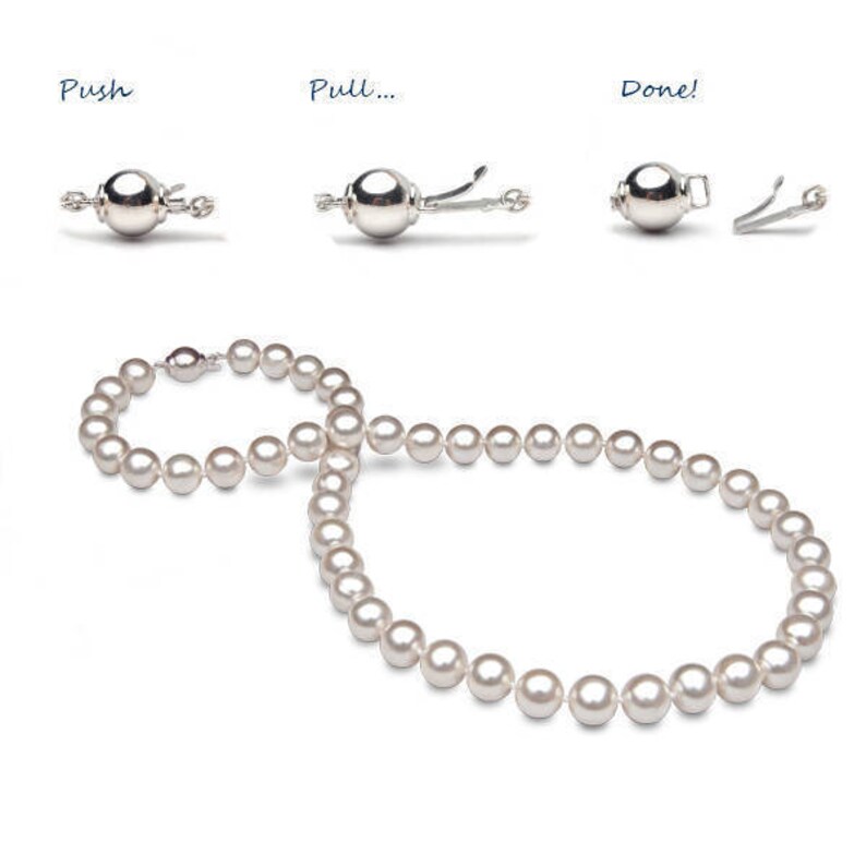 White Freshwater Pearl Strand Necklace 7-8mm, AA+
