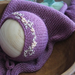 Floral newborn bonnet