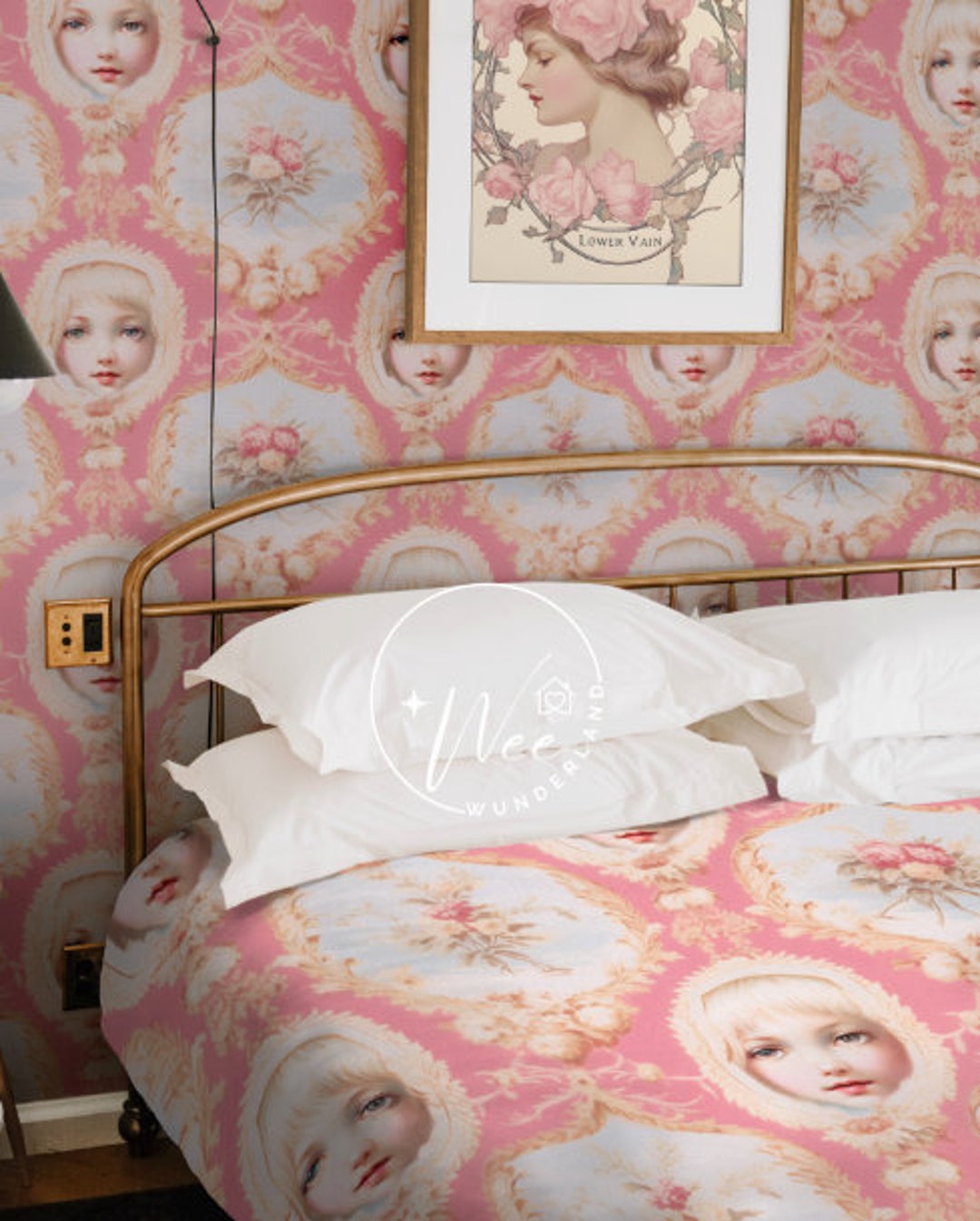 Vintage Doll Printable Wallpaper, Patterned Miniature Dollhouse Wall ...