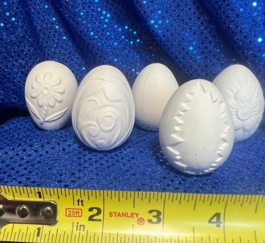Ceramic Easter Egg Set of 5 Flowers Plain and More Etsy