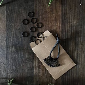 Black stitch marker set/ 10 snag free/ fixed loop & 15 black detachable markers/ progress keepers