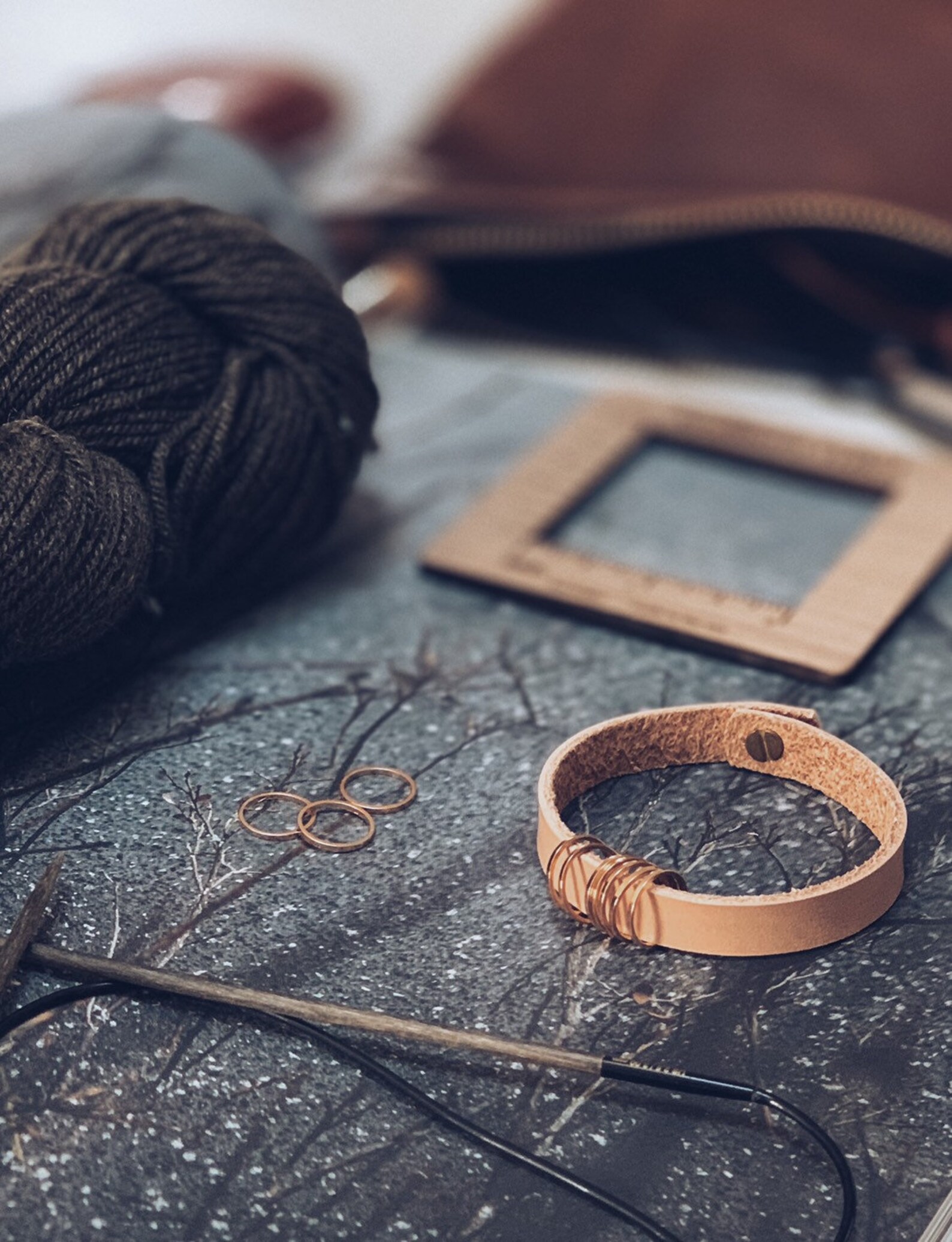 Natural Leather Stitch Marker Progress Keeper Knitting Etsy