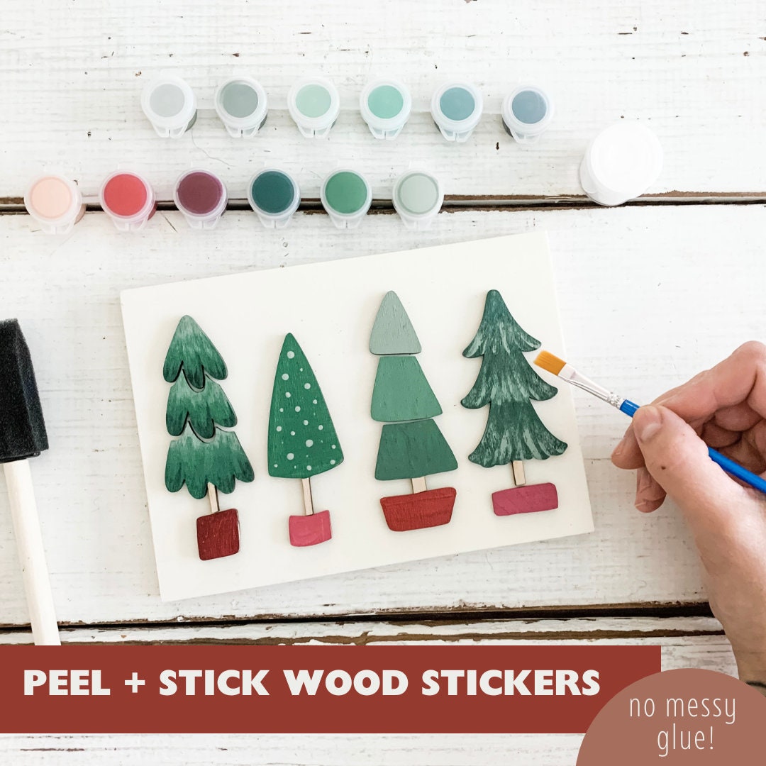 Christmas DIY Sign Painting Kit / Do It Yourself Craft Kit / Christmas Art Project / DIY 3D Wood