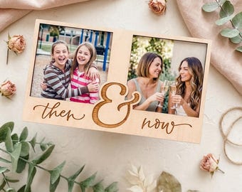 Then & Now Friendship Frame | Best Friend Gift Idea | Photo Display for Lifelong Friends