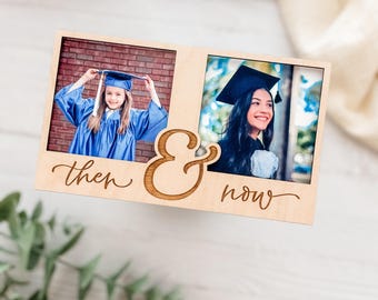 Graduation Then & Now Frame | Kindergarten + Senior Photo Display | Grad Party Decor | Keepsake Gift