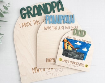 DIY Wood Sign Father’s Day Craft for Kids | Personalized Gift for Dad, Grandpa | Drawing and Coloring Craft Father’s Day Activity