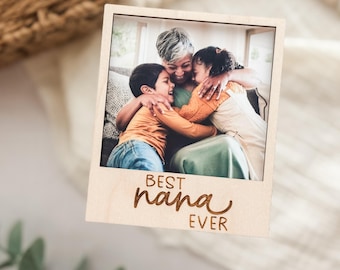 Best Nana Ever Wood Mini Photo Frame | Engraved Magnetic Picture Frame | Grandparent Gift, Grandma Birthday Gift, Mother’s Day Gift for Nana