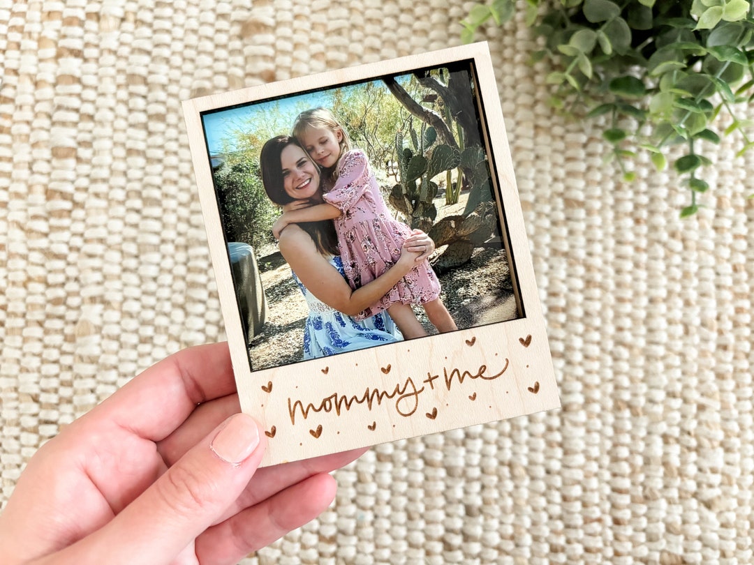Mommy + Me Wood Polaroid Photo Frame Magnet | Mother's Day Gift