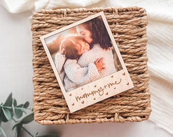 Mommy and Me Picture Frame Magnet | Laser Engraved Wood Photo Frame | Mother’s Day Gift from Kids