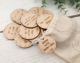 Valentines Day Family Activity Tokens | Valentines Day Gift for Kids Gift Basket | Dates With Mom, Dates With Dad | Valentine Bucket List